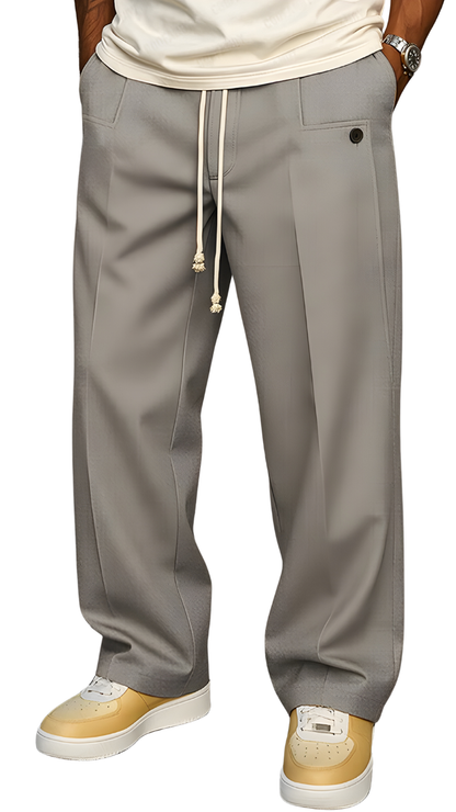 Pantalones con cordón ajustable de estilo urbano y cómodo