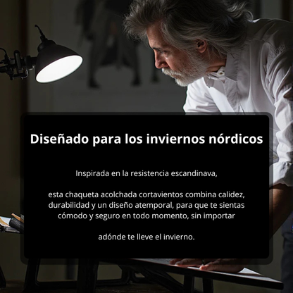 Cortavientos acolchado con capucha para hombre