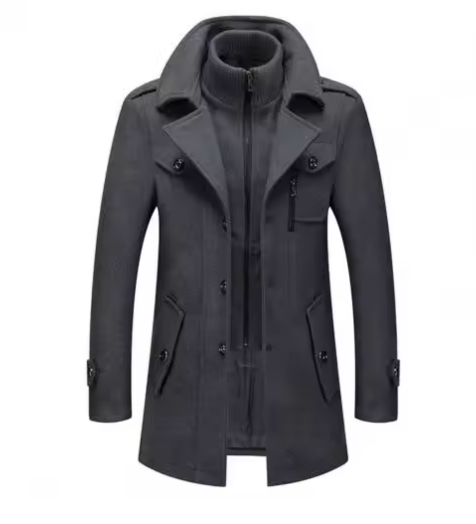 Abrigo de invierno Peaky Blinders | Gabardina de lujo con doble cuello para hombre